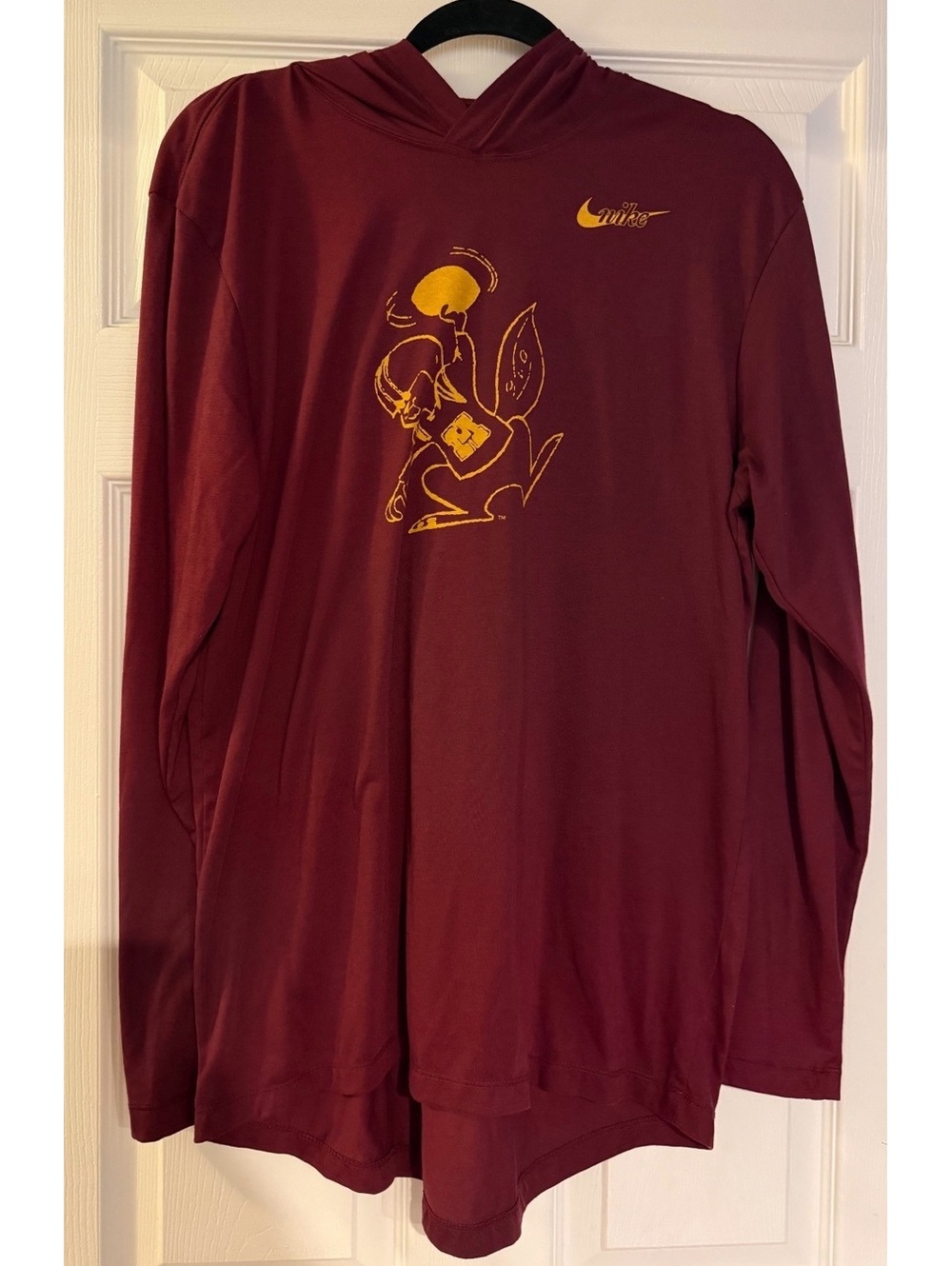 Nike Dri-FIT Men's Minnesota Golden Gophers Maroon Hoodie T-Shirt Size M